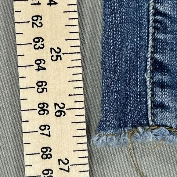 Torrid Jeans Women's 20 Blue Denim Distressed Stretch Raw Hem Measures 39x26 - Picture 7 of 14